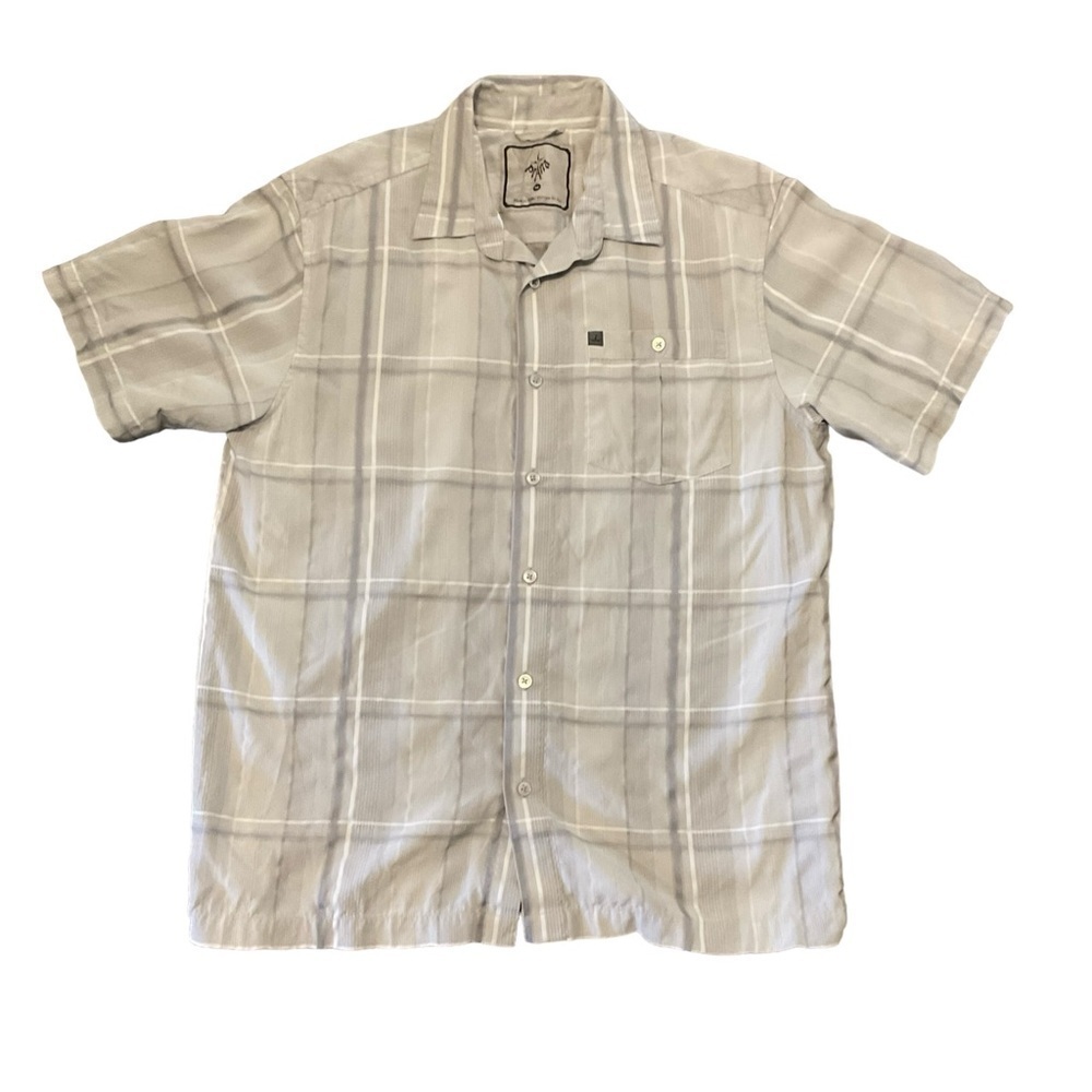 PRANA Breathe Modal Plaid Short Sleeve Button Down Shirt Size M